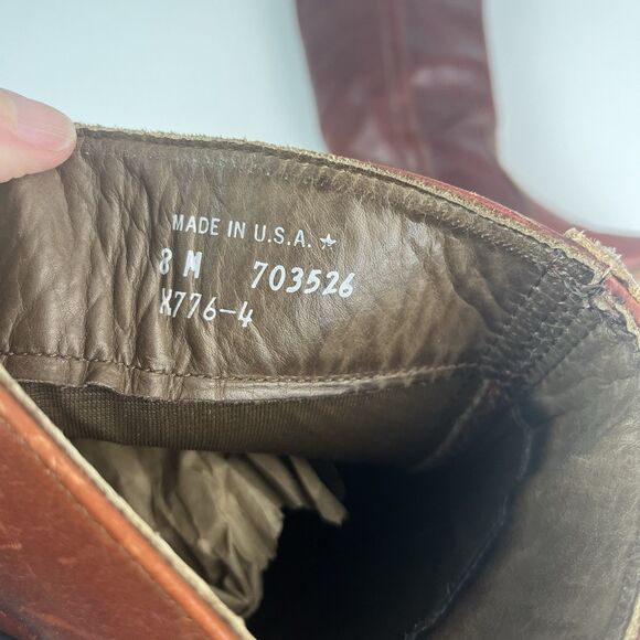 Vintage Dexter Campus Western Tall Boots 8 Brown Cowgirl Riding Ranch Festival - Picture 13 of 16